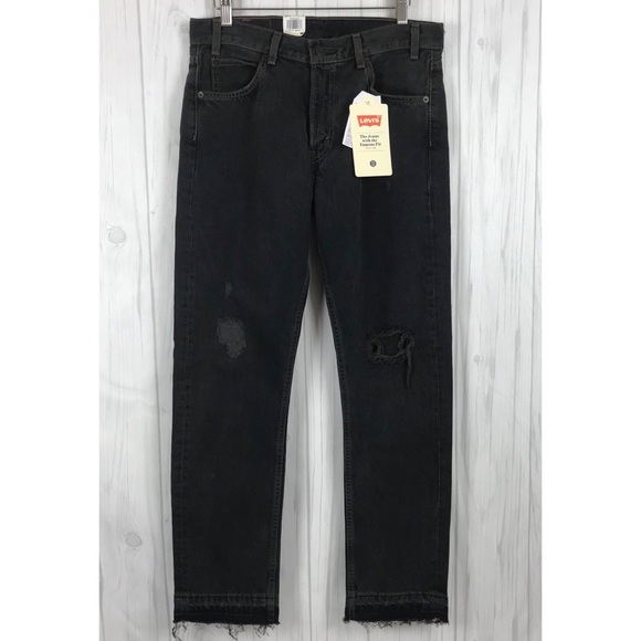 Levis 505 Distress Fray Crop Jeans Size 29 Women - Picture 1 of 7